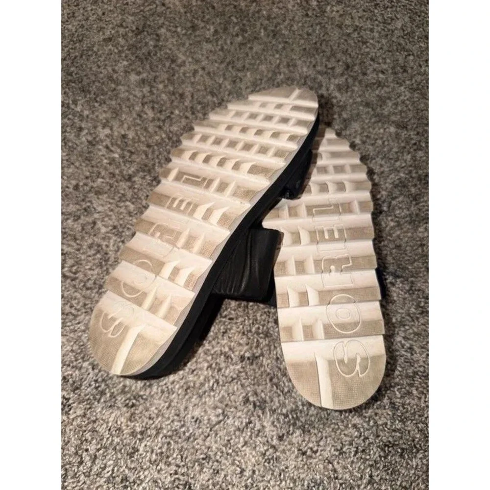 Sorel Roaming Two Strap Black Leather Slip-On Slide/Sandals Women’s Size 8.5 US